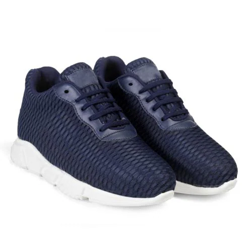 Inch Hidden Height Increasing Navy-Blue Sports Shoes