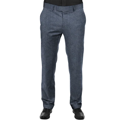 BIGREAMS.COM Men's Unstitched Wool Pant Fabric For Light Grey 1.25 Meter Herringbone Pant Piece