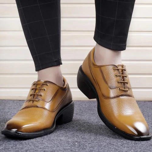 Inlazer Height Increasing Formal Shoes|Partywear Lace-Up Derby Men Shoes