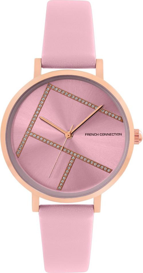 French Connection Analog Pink Dial Pink Strap Watch For Women