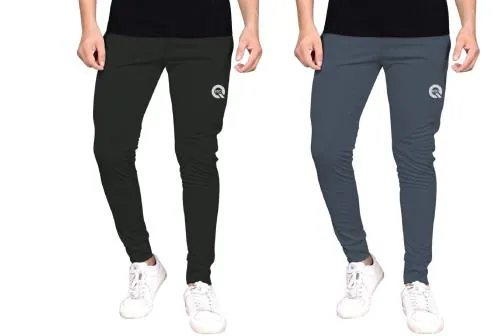 KAFF Mens Sportswear Track pant-Pack of 2pcs- Black,Metalic
