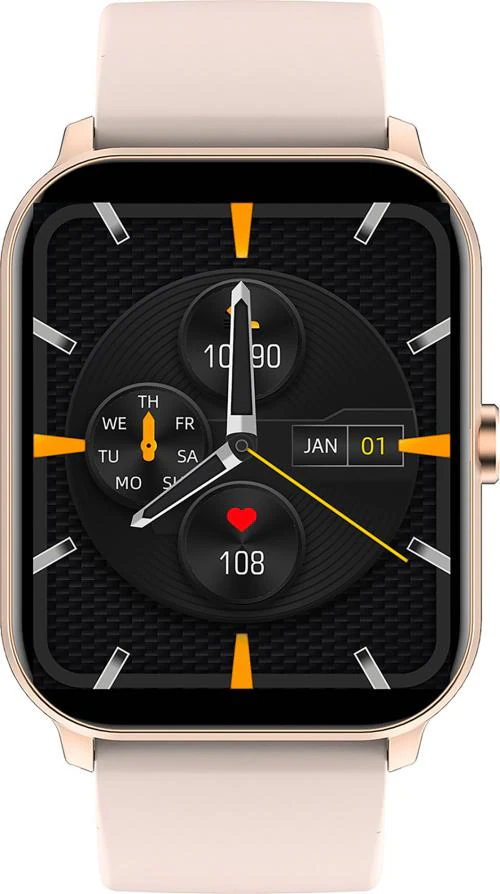 Minix Vega Lite 1.69 inch Bluetooth Calling, IP68 Rating Rose Gold Strap Square Smartwatch for Men and Women