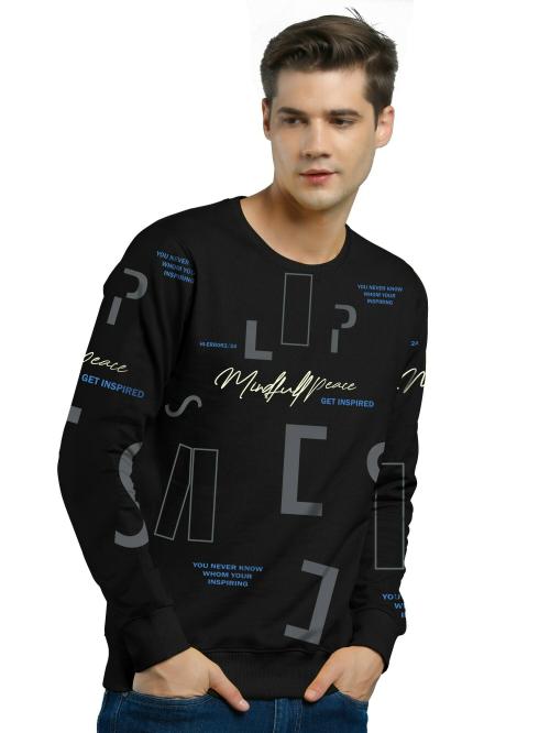 Jump Cuts Tshirt/Mens tshirt/tshirt for men/tshirt/Men's All Over Printed Round Neck FullSleeve Black, DGrey Cotton Tshirt