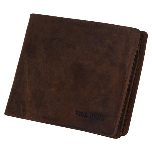 VILL OKSE Genuine Leather Wallet for men with RFID Protection (VOW4003 - Royal Wallet in Oak Brown)