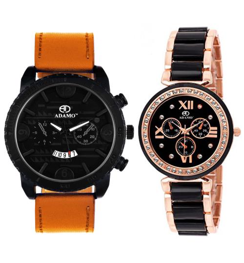 ADAMO Shine Black Dial Men's & Women's Watch 806KM02-203TN02
