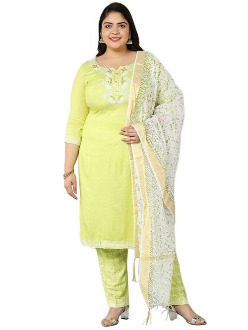 Bani Women Green Liva Kurta Set