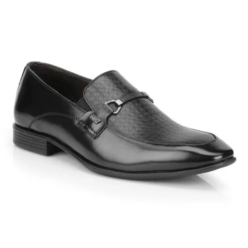 ID Men's Black Slip-On Formal Shoes