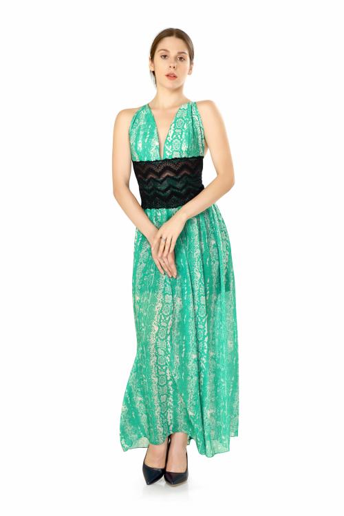 Heli Dule green Snake print Maxi Small
