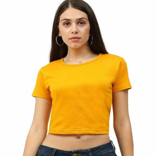 Tik Tok WEARS Casual Solid Women Yellow Top ()