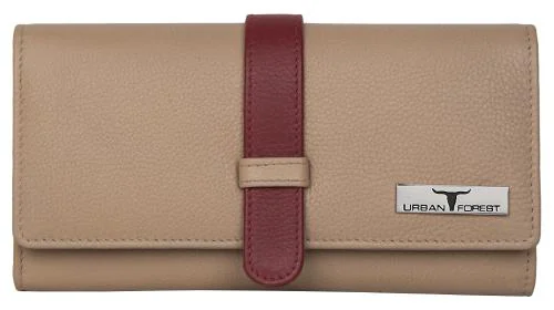 Urban Forest Danny RFID Blocking Beige Leather Wallet for Women