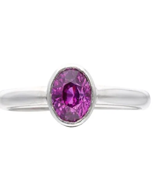 Jaipur Gemstone Pink Sapphire Ring With Natural Pink Sapphire Stone Gold Plated Ring