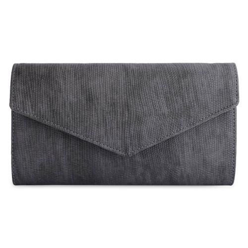 The Clownfish Grey Pvc Wallet Clutch For Women