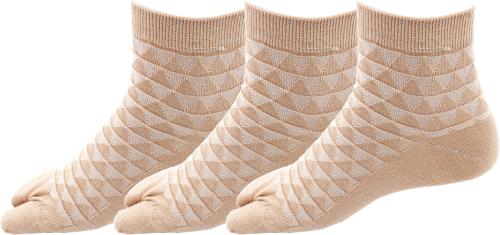 RC. ROYAL CLASS Women's Ankle Length Skin Color Cotton Thumb Socks, Pack of 3