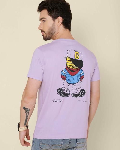 Free Authority Young Men Garfield Printed Voilet Tshirt