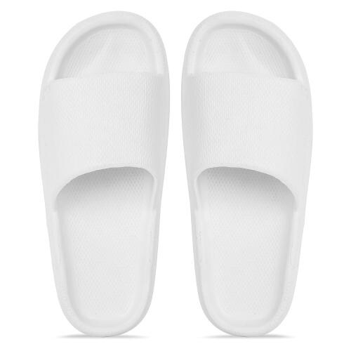 Kraasa White Trendy Slides For Men
