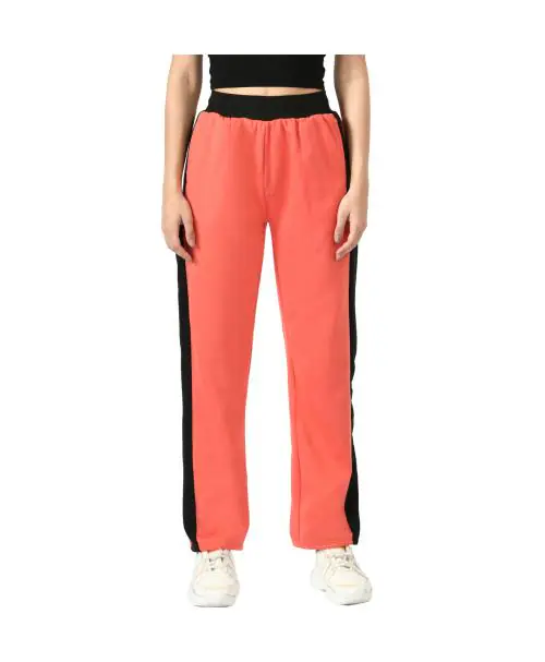 KAYU Women Fleece Warm Solid Lower Trackpants for Winter [Pack of 1] Pink