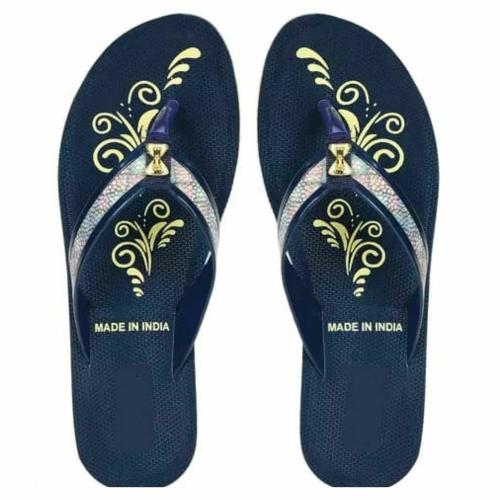 AKTS Flat Slipper for Women Comfortable Lightweight Anti Skid Casual Office Footwear (Blue Color and 7 UK Size)