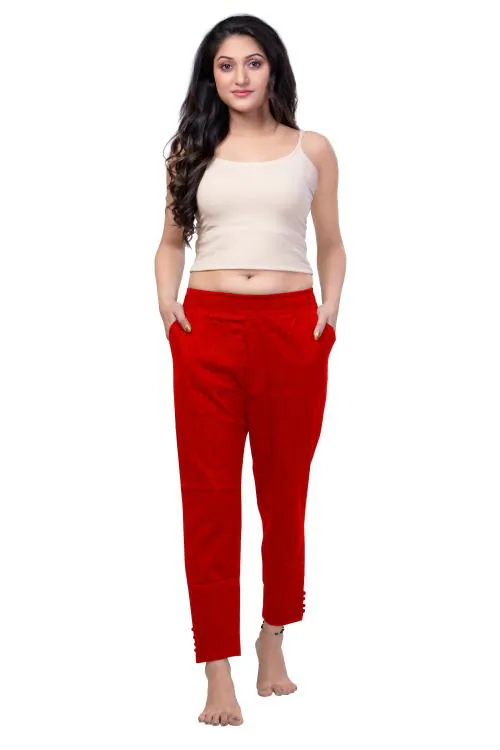 Wentyf Women Stretchable Jeggings Free Size (Red, XXL)