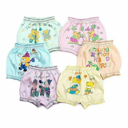TEDDYIFY 100% Kids Soft Cotton Briefs Panties for Girls | Baby Girls and Boys Unisex Drawer Inner Wears | Combo Pack, Multicolour