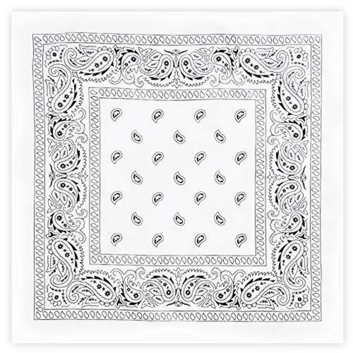 Navkar Crafts Unisex Cotton Paisley Bandana/Head Wrap/Wristband/Face Cover/Handkerchief for Men and Women, Multi (50 * 50cm, White)