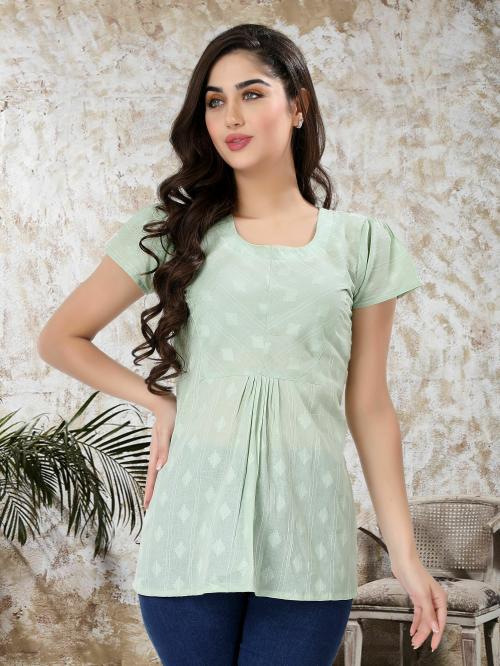 RibNee Ladies Short Tops - Mint Color