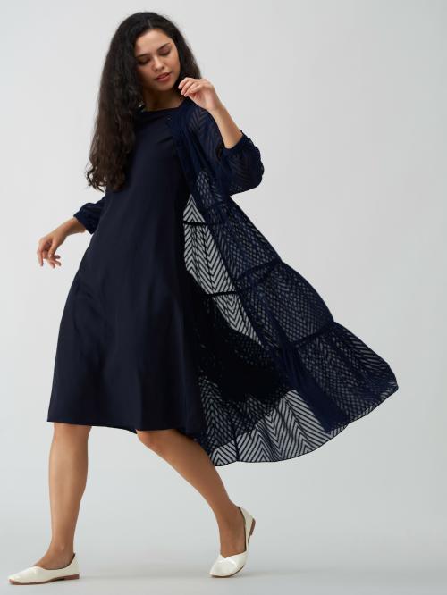 AASK Women Fancy Plain & Solid Navy Color Dress For women