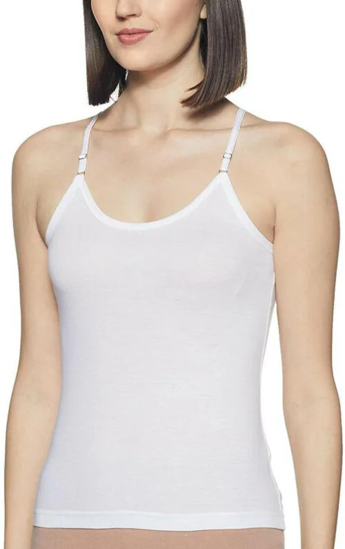 Veeva Beauty & Fashion Women White Solid Cotton Camisole