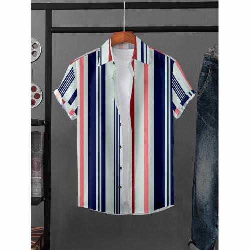 Buy SIMPLI LIVES Men Short Sleeve Printed Spread Collar Shirt