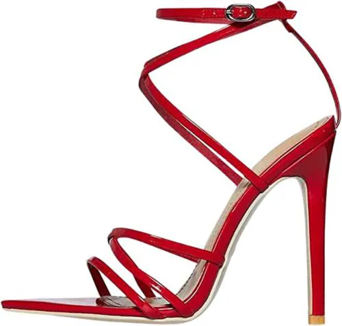 K KOMMY FASHIONS Pencil Heel premium quality Heel Sandal For Women Red