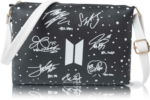 PEARLUXIS Women Black, White Genuine Fabric Sling Bag (PRL-010)