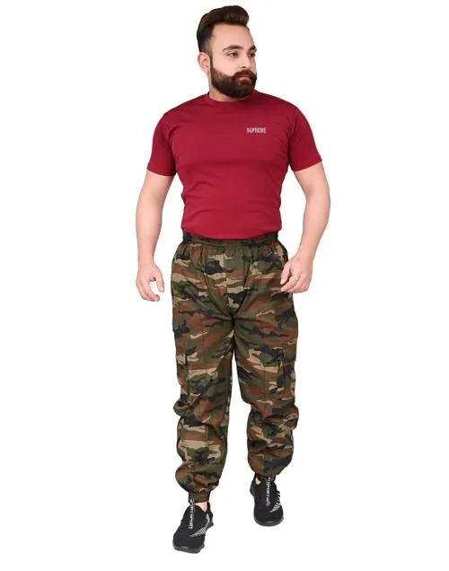 SK Garments Men Stylish Regular wear comfortable Cotton Multi 6 Pockets ankle length Cargo Pant-Coffee