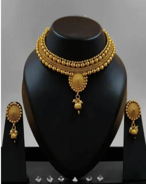 MEVAS Premium Gold Plated Choker Set For Girls And Women