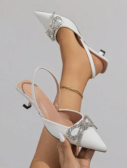 ABelya white women pump heels