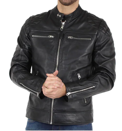 PRIME LEATHER STUDIO Men Solid Leather Jacket (Size XXXL)