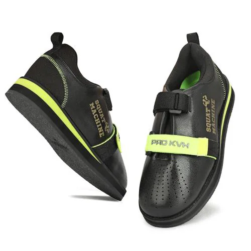 PRO KVH Weightlifting Squat Shoes, Deadlift Shoes,Weight Lifting Shoes for Heavy Lifting Fitness Cross-Trainer Barefoot & Minimalist Sneakers Gym Training Shoes for Men Black-Parrot (8UK/IND)