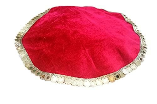 LOOPS N KNOTS Handcrafted Karwa Chauth Decorative Pooja Thali Cover 30.48 x 30.48 x 2.54 cm