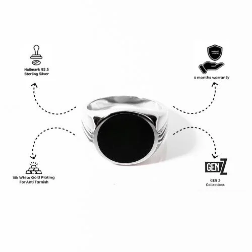 Versavia Stylish 1.925 Sterling Equal Silver Ring | Anti Tarnish 2.18k White Gold Plating Ring | Perfetc Gift For Man 25