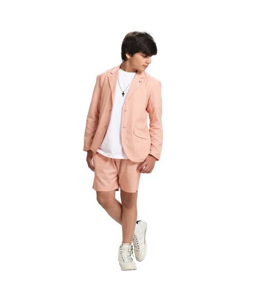 Sid Rock Cotton Linen Co-ord Set|Eye Relaxed Pastel Color| Party Wear| Coat & Short set for Boys