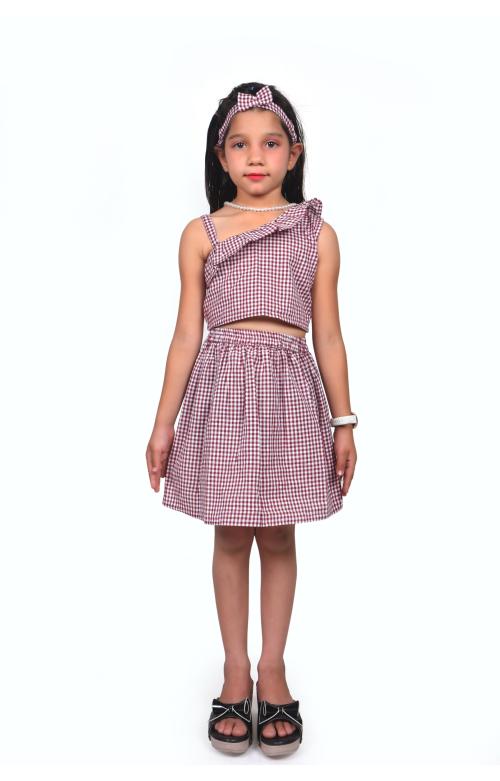 DESIMISSKART Toddler Baby Girls Kids Schiffli Design Princess Dresses-Maroon Color