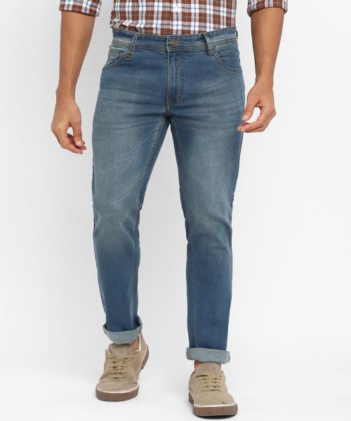 Buy Red Chief Light Blue Faded Narrow Fit Denim Casual Denim Jeans For