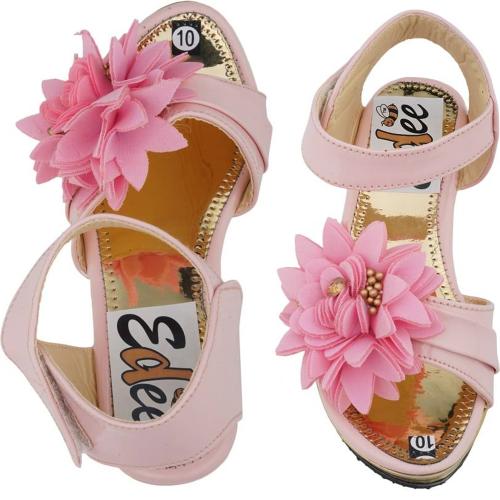 Edee Girls Velcro Heels (Pink)
