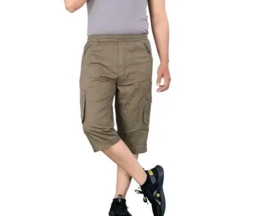 ETHNIC TROVE Three Forth For Men | 5 Pocket Cargo Shorts For Men | 5 Pocket Short Pants For Men | Half Pants For Men | Cargo Shorts For Men | Capri For Men | Night Shorts For Mens | Cargo Capri For Men 5 Pocket | Night Pant For Men-KHAKHI-4XL