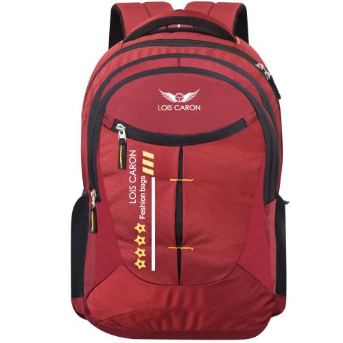 LOIS CARON Large 35 L Laptop Backpack LCB-021 RED COLOR LAPTOP BACKPACK WITH RAINCOVER