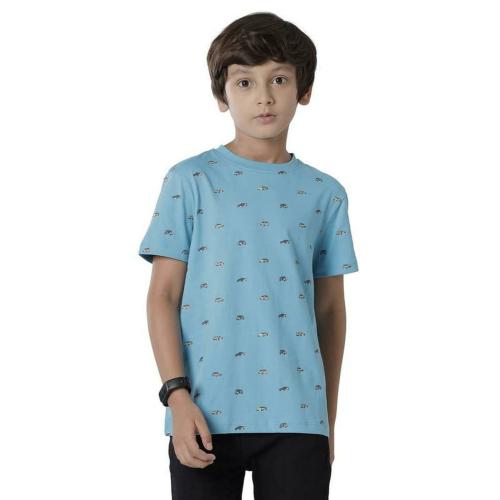 PIPIN Boys Light Blue Printed Cotton T-Shirt - 14-15 Years