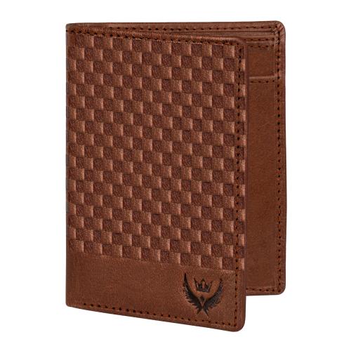 LORENZ Tan Textured Men's Genuine Leather RFID Blocking Large Capacity Wallet | Bi-Fold Crunch Leather Wallet for Men | GL-66