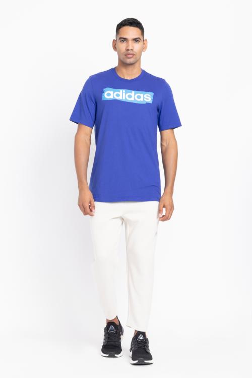 Adidas Men E LIN BRUSH T Blue Sports T-Shirts