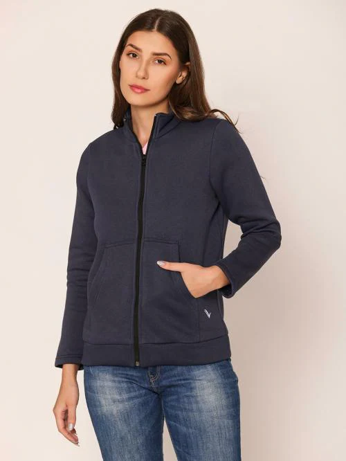 Bonjour Women's Solid Jacket- Navy