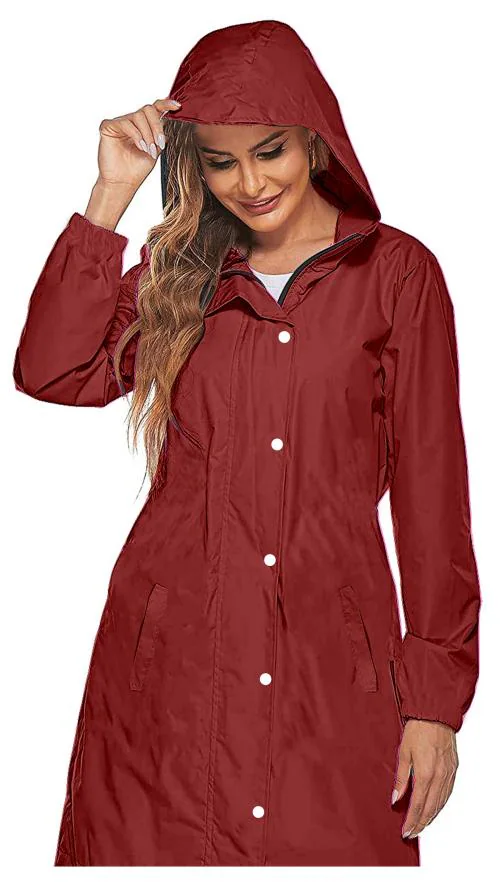 Buy La' exclusivite Stylish Women's Raincoat Maroon XXL Online at Best