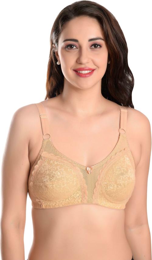 Featherline Women Beige Lace Single Bra ( 44D )