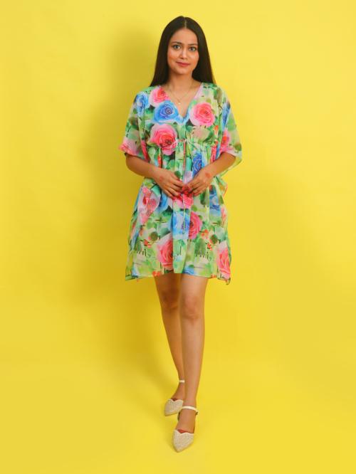 Rajoria Instyle - Women Georgette Digital Printed Beach wear Kaftan Freesize REK-2-L|DRESS|WOMEN DRESS|KAFTAN|KAAFTAN|BEACH WEAR|WOMEN WEAR|KURTI|TOPS|TOP|PARTY WEAR|WOMEN WESTERN DRESS